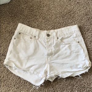 White BDG Denim Shorts